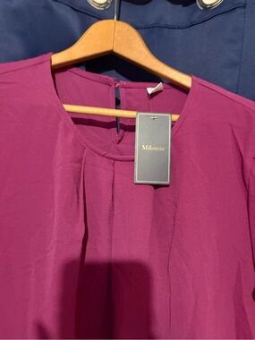 Women's Miluma Magenta Pleated Round-Neck Blouse